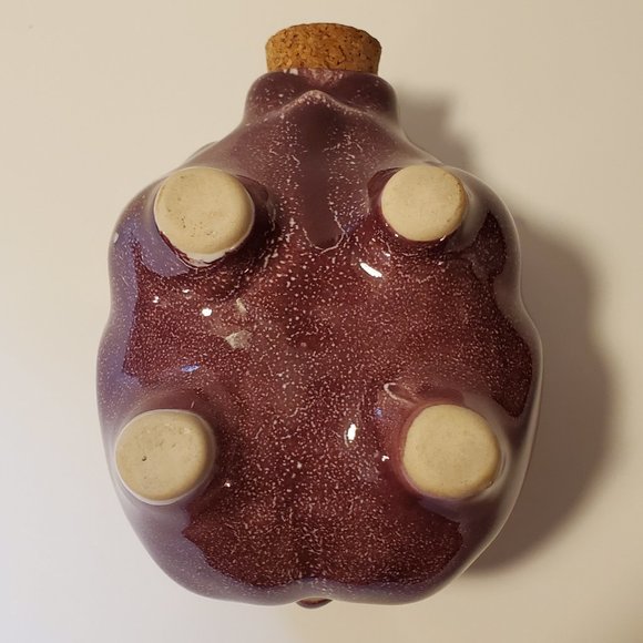 Ceramic Purplish Piggy Bank with Cork Stopper - Picture 7 of 7